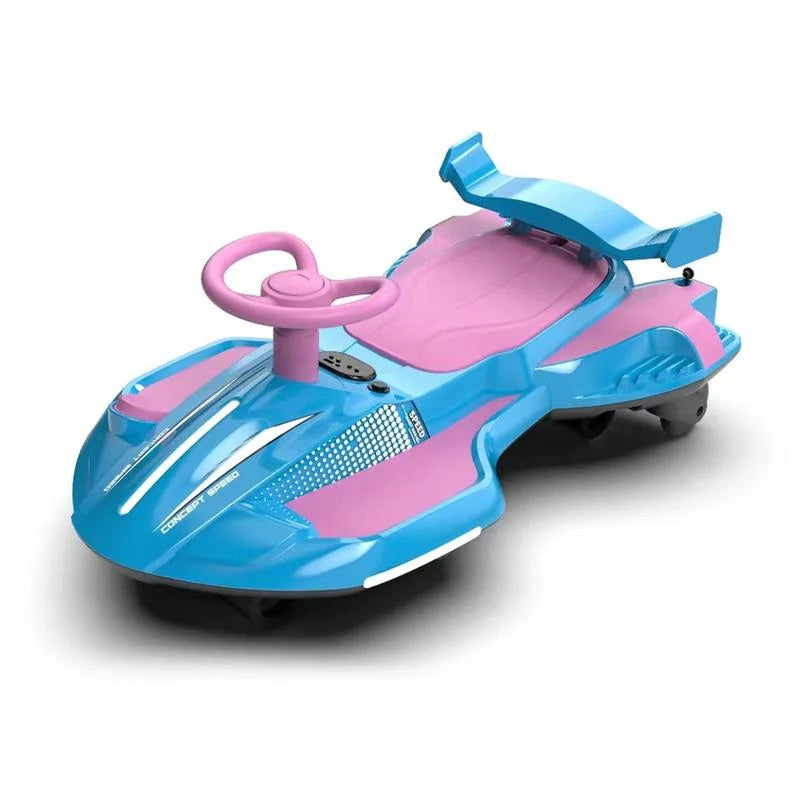 Kids 12V Electric Wiggle Car – Fun Ride with Lights and Bluetooth