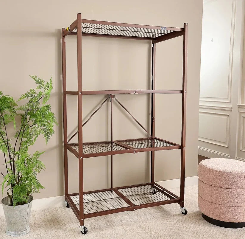 Foldable 4-Tier Storage Rack