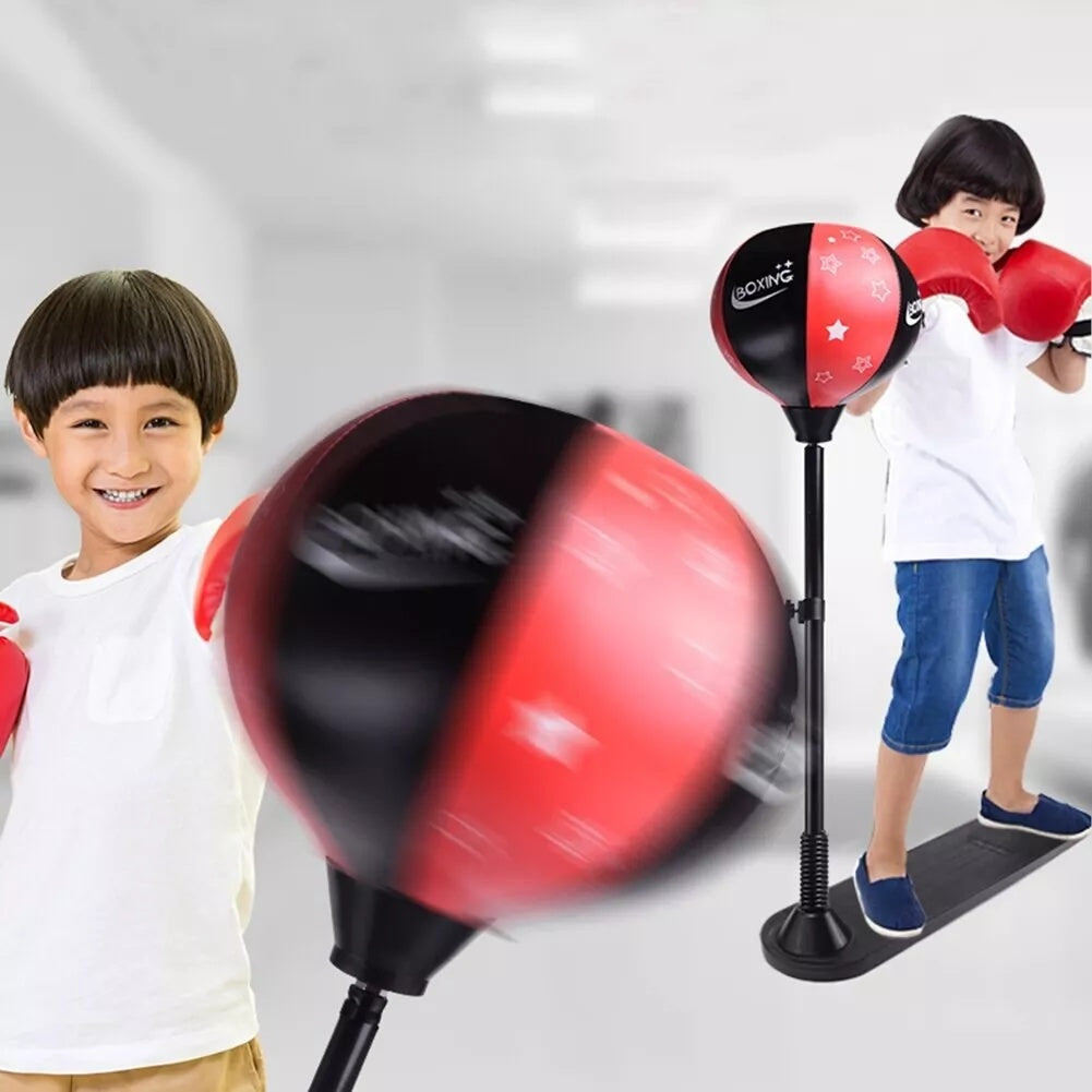 Boxing Stand for Kids – Adjustable Height with Gloves and Pump