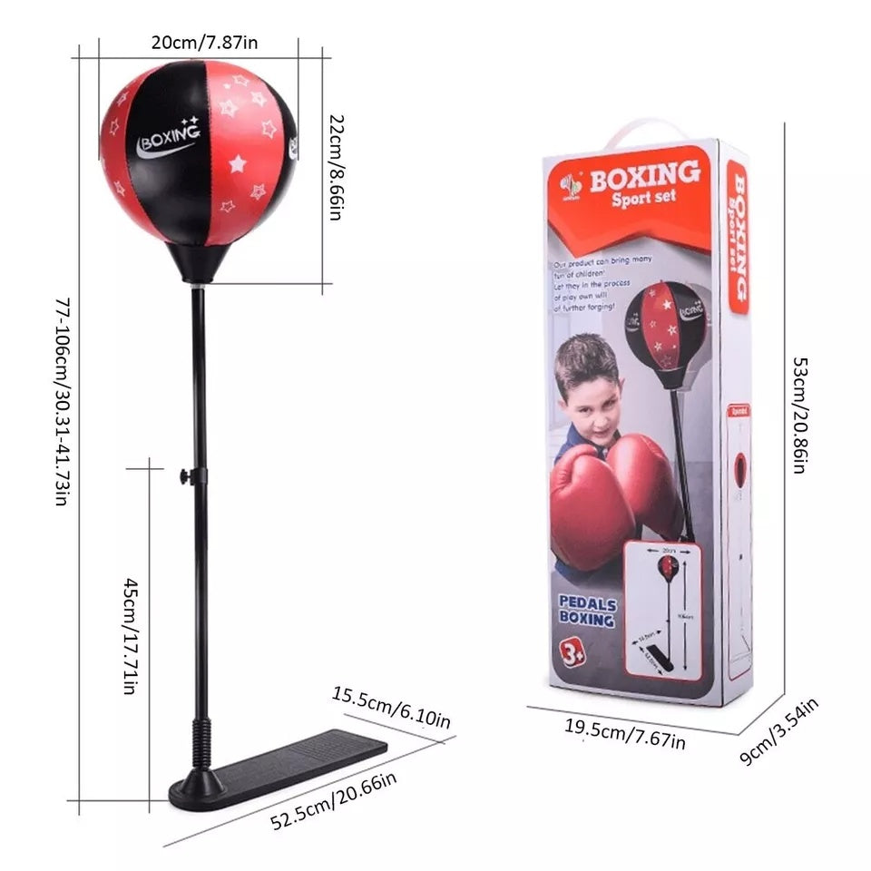 Boxing Stand for Kids – Adjustable Height with Gloves and Pump