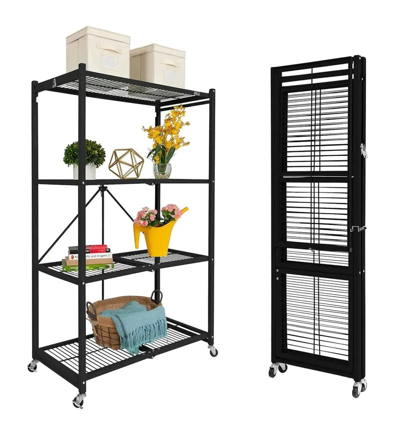 Foldable 4-Tier Storage Rack
