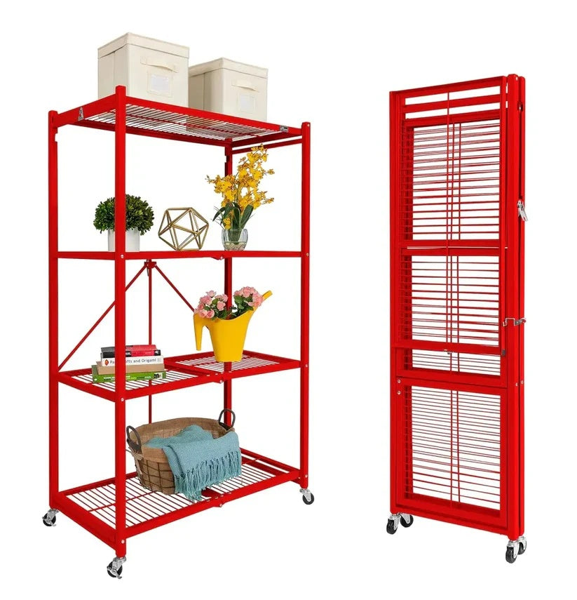 Foldable 4-Tier Storage Rack