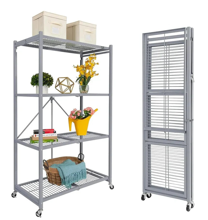 Foldable 4-Tier Storage Rack