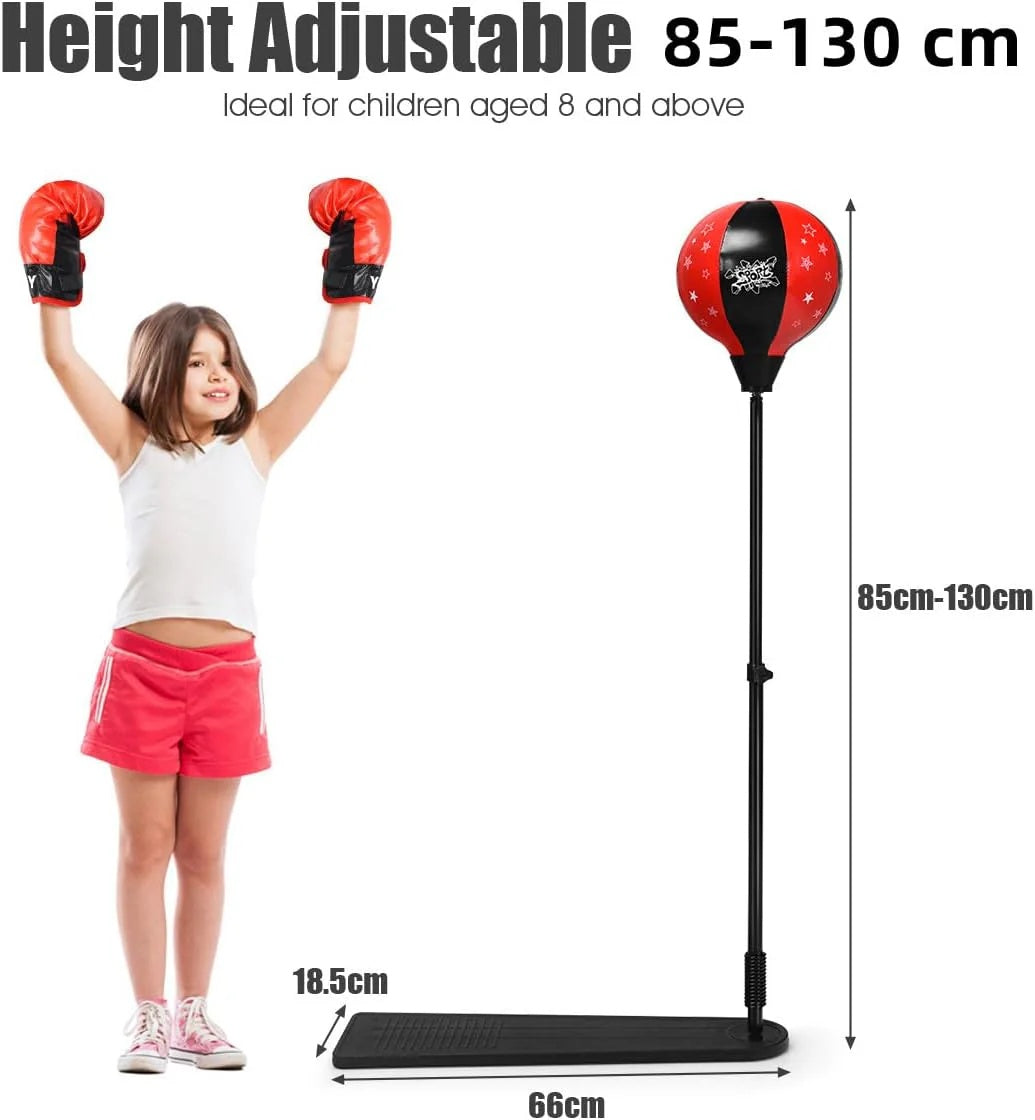 Boxing Stand for Kids – Adjustable Height with Gloves and Pump