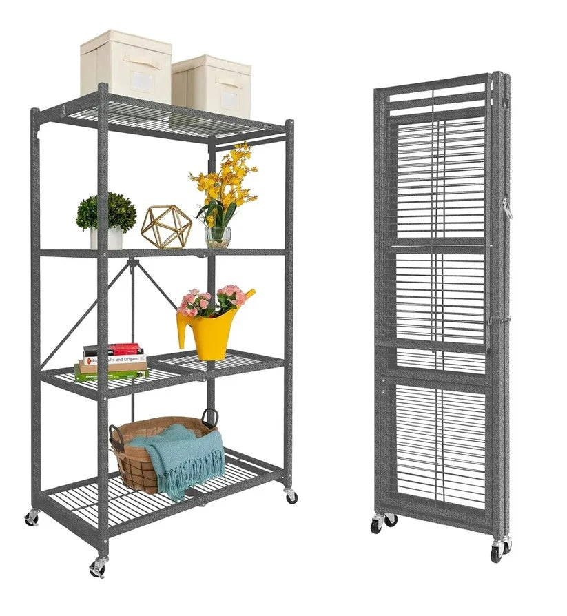 Foldable 4-Tier Storage Rack