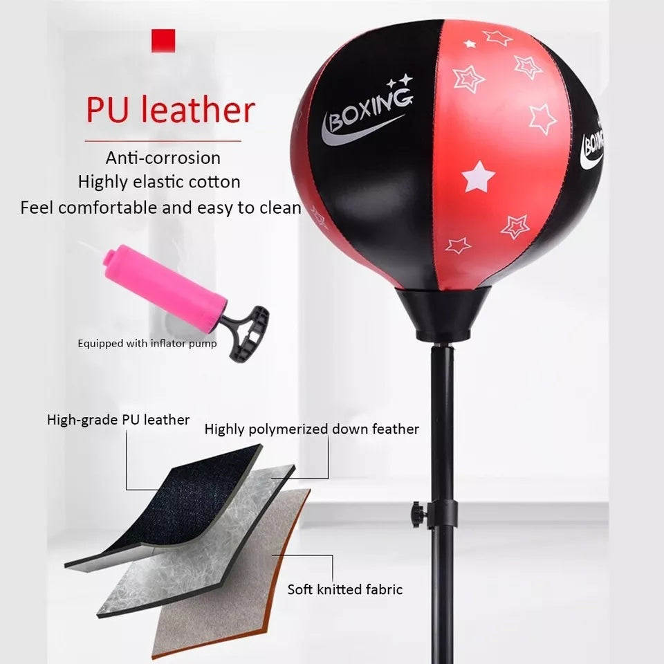 Boxing Stand for Kids – Adjustable Height with Gloves and Pump