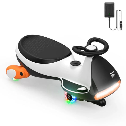 Electric Wiggle Car Ride-On for Kids – 2 Speeds, LED Lights & Music