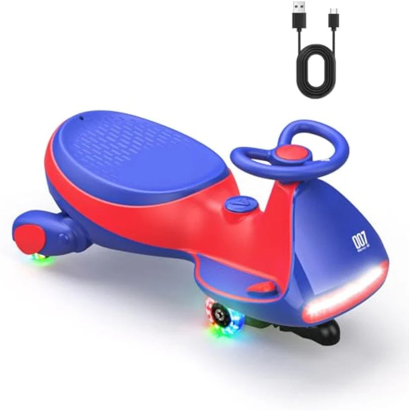 Electric Wiggle Car Ride-On for Kids – 2 Speeds, LED Lights & Music