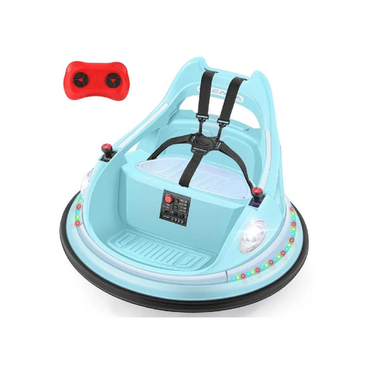 12V Kids Ride-On Bumper Car – 360° Spin, Remote Control & LED Lights
