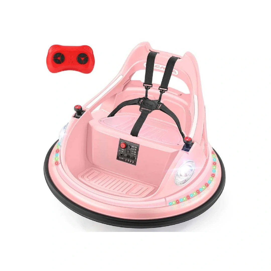 12V Kids Ride-On Bumper Car – 360° Spin, Remote Control & LED Lights
