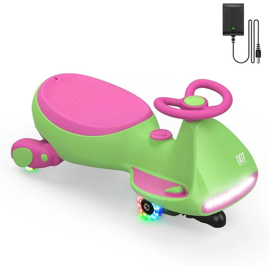 Electric Wiggle Car Ride-On for Kids – 2 Speeds, LED Lights & Music