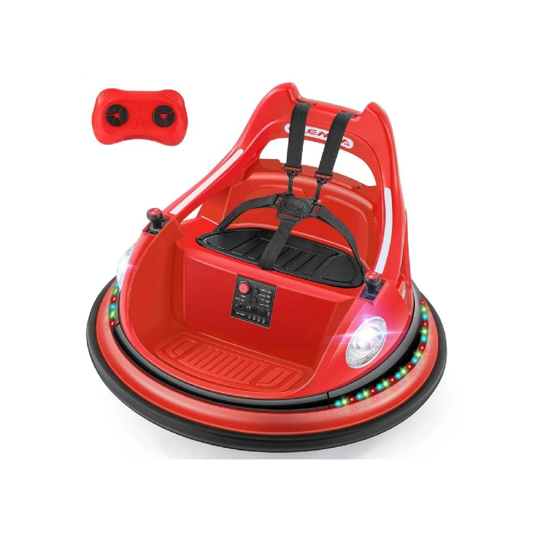 12V Kids Ride-On Bumper Car – 360° Spin, Remote Control & LED Lights