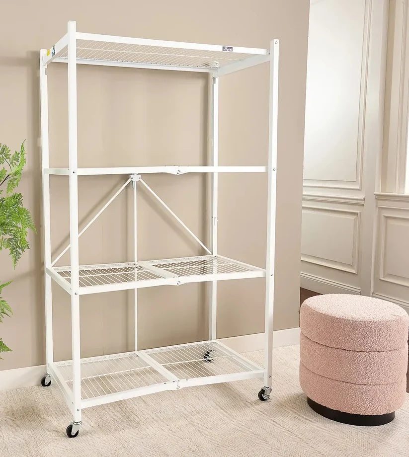 Foldable 4-Tier Storage Rack